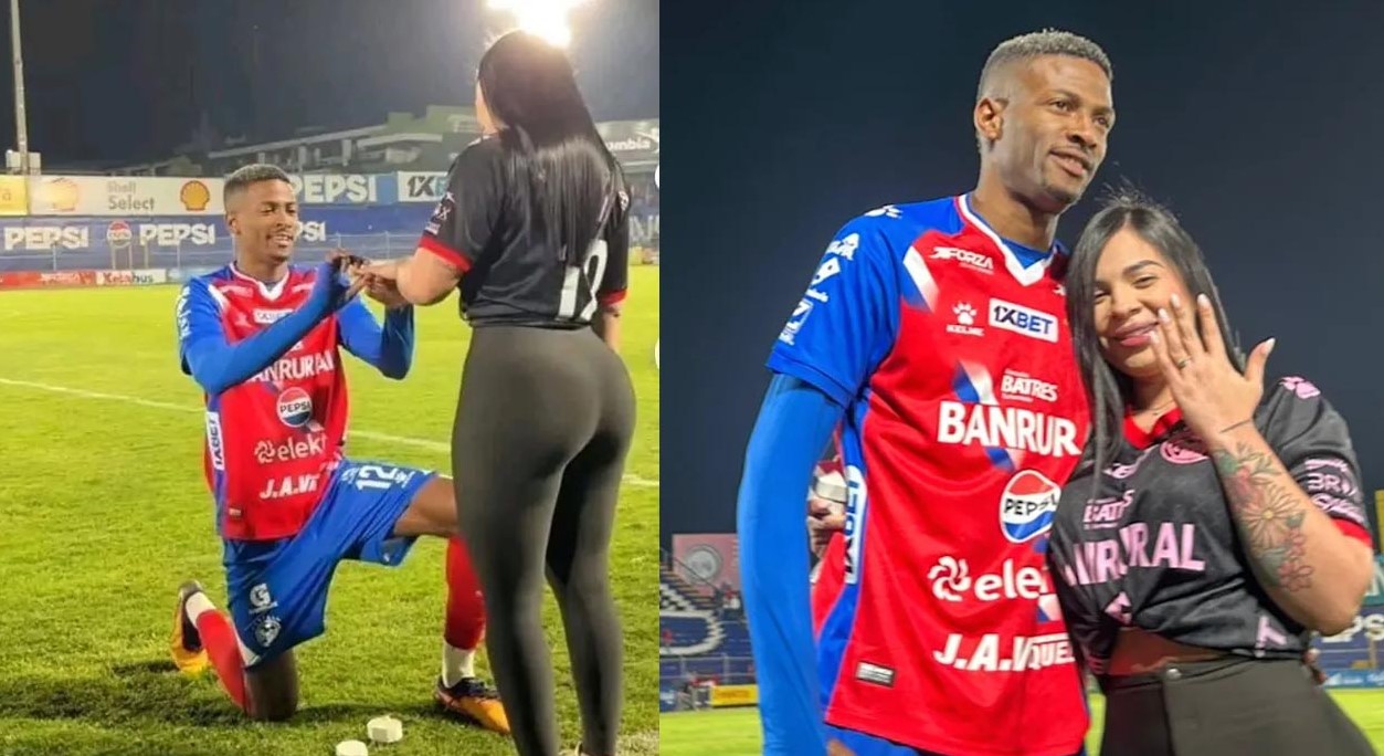 মাঠেই প্রেমিকাকে বিয়ের প্রস্তাব দিয়ে ভাইরাল ফুটবলার