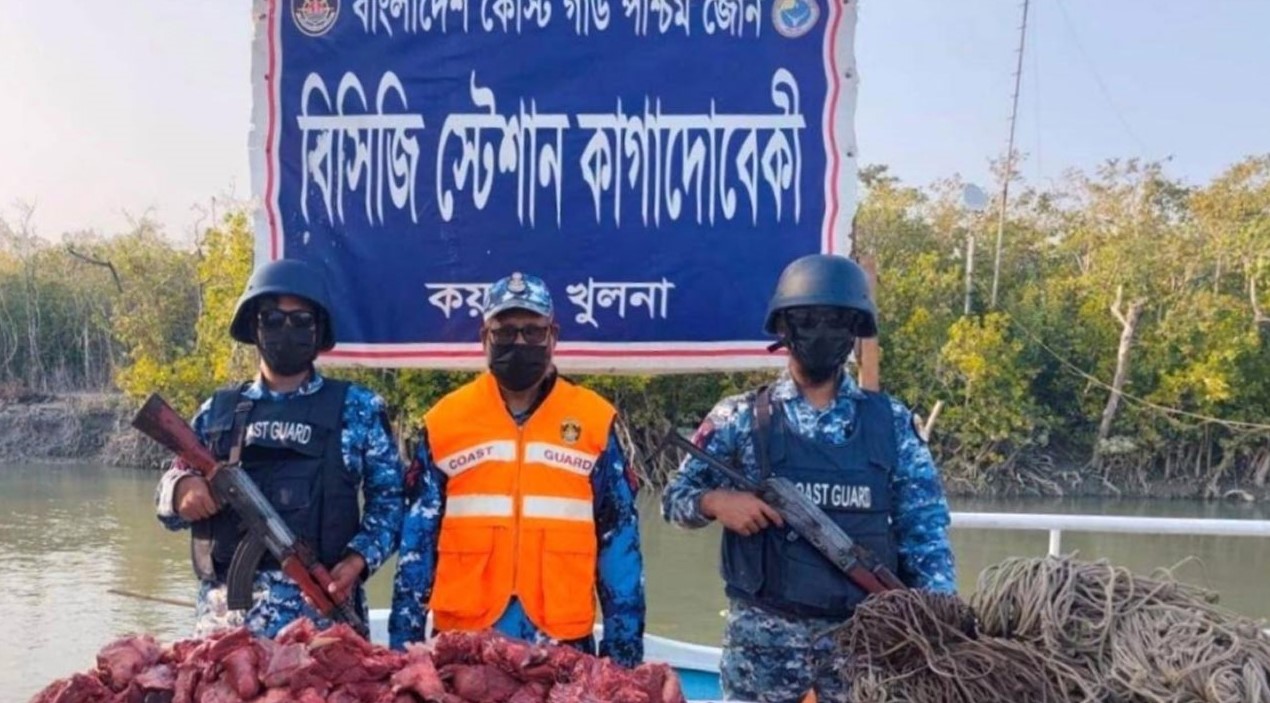 সুন্দরবনে ১০০ কেজি হরিণের মাংস ও ৪ হাজার মিটার ফাঁদ জব্দ