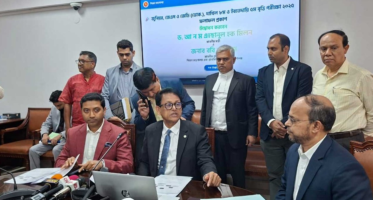 জুনিয়র বৃত্তি পরীক্ষার ফল প্রকাশ