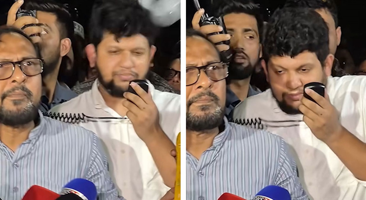 উপদেষ্টা মাহফুজের মাথায় জবি শিক্ষার্থীদের বোতল নিক্ষেপ