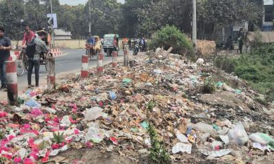 রাজবাড়ীতে মহাসড়কের পাশে ময়লার ভাগাড়