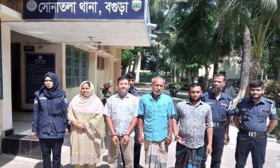 সোনাতলায় পুলিশের অভিযানে গ্রেপ্তার ৪