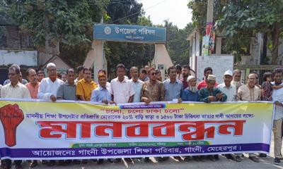 গাংনীতে শিক্ষকদের মানববন্ধন