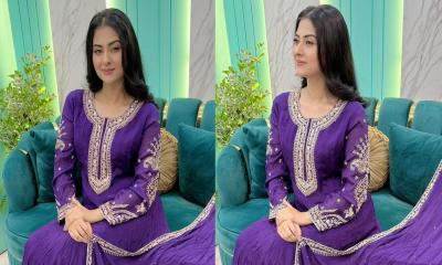 বেগুনি আভায় নজর কাড়লেন বুবলী