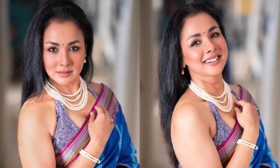 শাড়িতে অনন্যা অভিনেত্রী রুনা খান