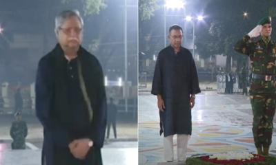 শহীদ মিনারে রাষ্ট্রপতি ও প্রধানমন্ত্রীর শ্রদ্ধা