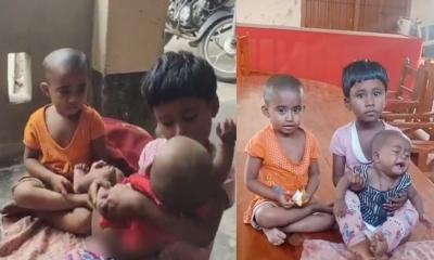 ইউনিয়ন পরিষদে ফেলে যাওয়া তিন সন্তানের কাছে ফিরলেন মা