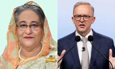 অস্ট্রেলিয়ার নতুন প্রধানমন্ত্রীকে শেখ হাসিনার অভিনন্দন